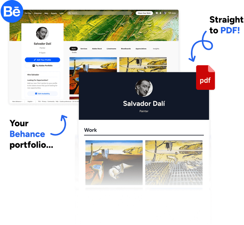 How to Convert Your Behance Profile and Projects to PDF